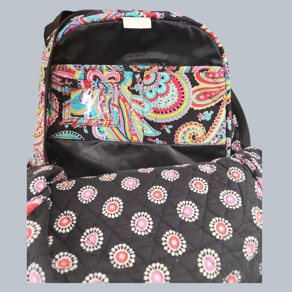 Vera Bradley Campus Backpack Quilted Parisian Paisley School Work Backpack - Picture 8 of 8